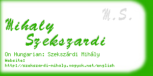 mihaly szekszardi business card