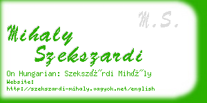 mihaly szekszardi business card